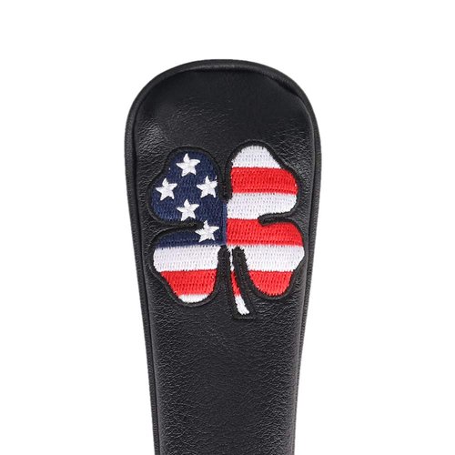 Craftsman Golf USA US Flag Clover Leather Black Alignment Stick Cover Case Holder