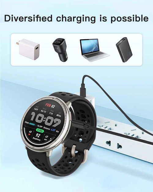 (2 Pack) Charger Cable for Amazfit Active 2/Amazfit Active 2 Square,Replacement Magnetic Charging Cable for Amazfit Active 2 Square/Amazfit Active 2, Magnetic Fast Charging,3.3ft