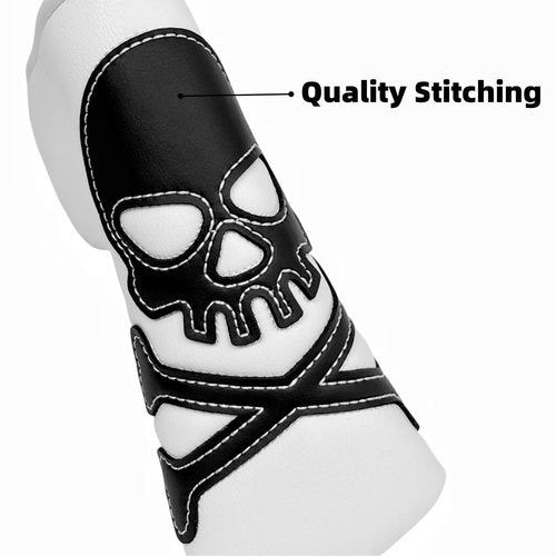 Blade Putter Cover Golf Putter Head Cover Headcover Magnetic Closure, White or Black (Black)
