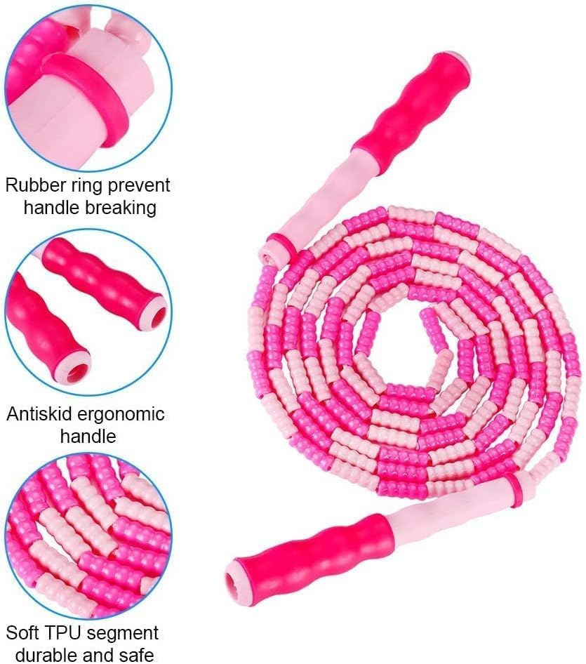 Zocy Jump Rope - Tangle-Free Fitness Skipping Rope with Soft Beaded Segments | Adjustable for All Ages