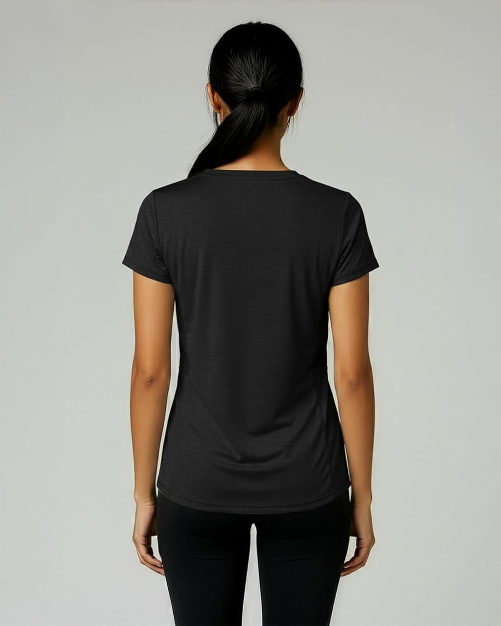 Real Essentials Women's Dry-Fit V-Neck Workout Tee - 5 Pack Yoga Tops (Plus Size Available)