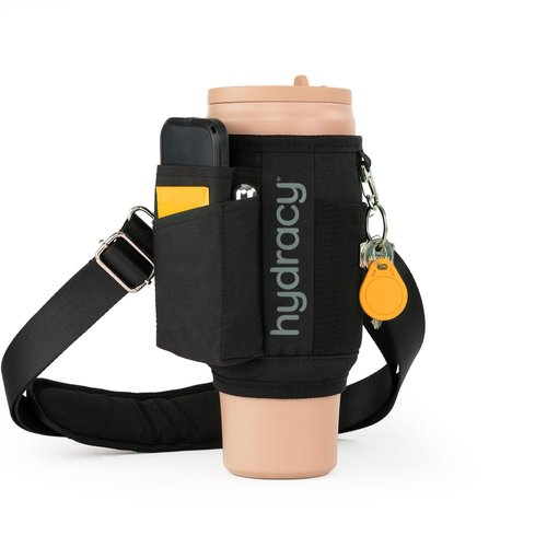 Hydracy 40 Oz Insulated Tumbler Carrier Bag | Crossbody Water Bottle Holder with Strap Sling with Card Sleeve, Walking Insulated Bottle Bag, Gym Accessories for Men & Women, Tumbler not included