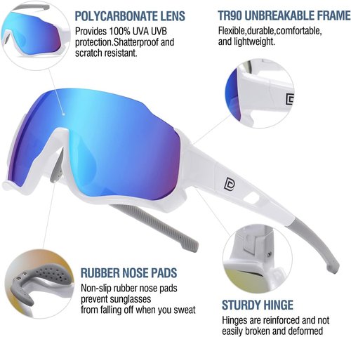 DUCO Kids Sunglasses - Polarized 4 Lenses Youth Sports Shades for Boys & Girls | DK280