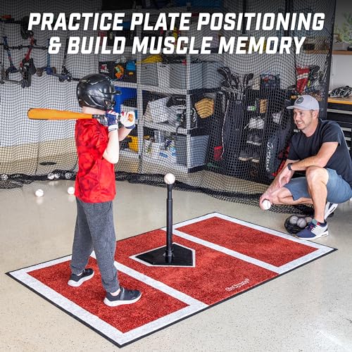 6x4 ft Baseball & Softball Hitting Mat for Batting Practice - Dual-Sided Training Aid