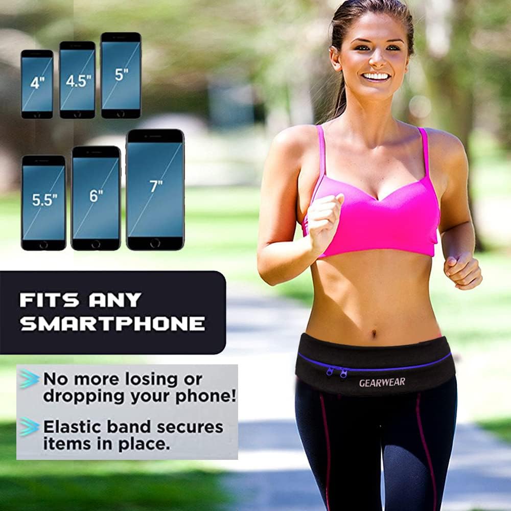Skiennix Running Belt - Adjustable Fanny Pack for Men & Women | Secure Phone Storage, Comfortable Fit