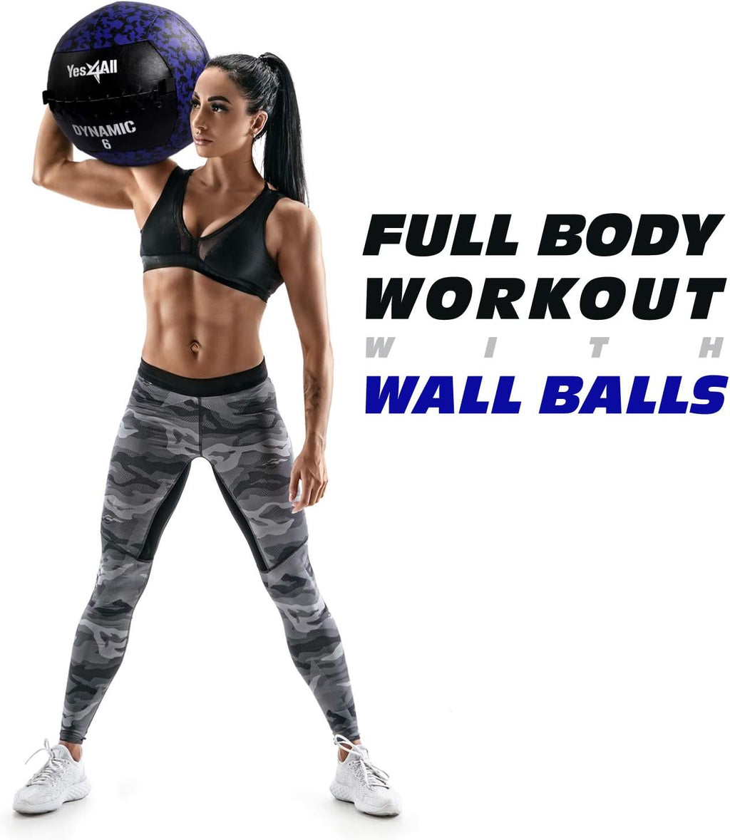 Yes4All Wall Ball - Soft Leather Weighted Exercise Ball for Dynamic Workouts | 6 LB - 30 LB