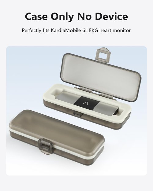 Kardia | Mobile Case for KardiaMobile 6L EKG Monitor - Durable Transparent Black Design with Silicone Pad