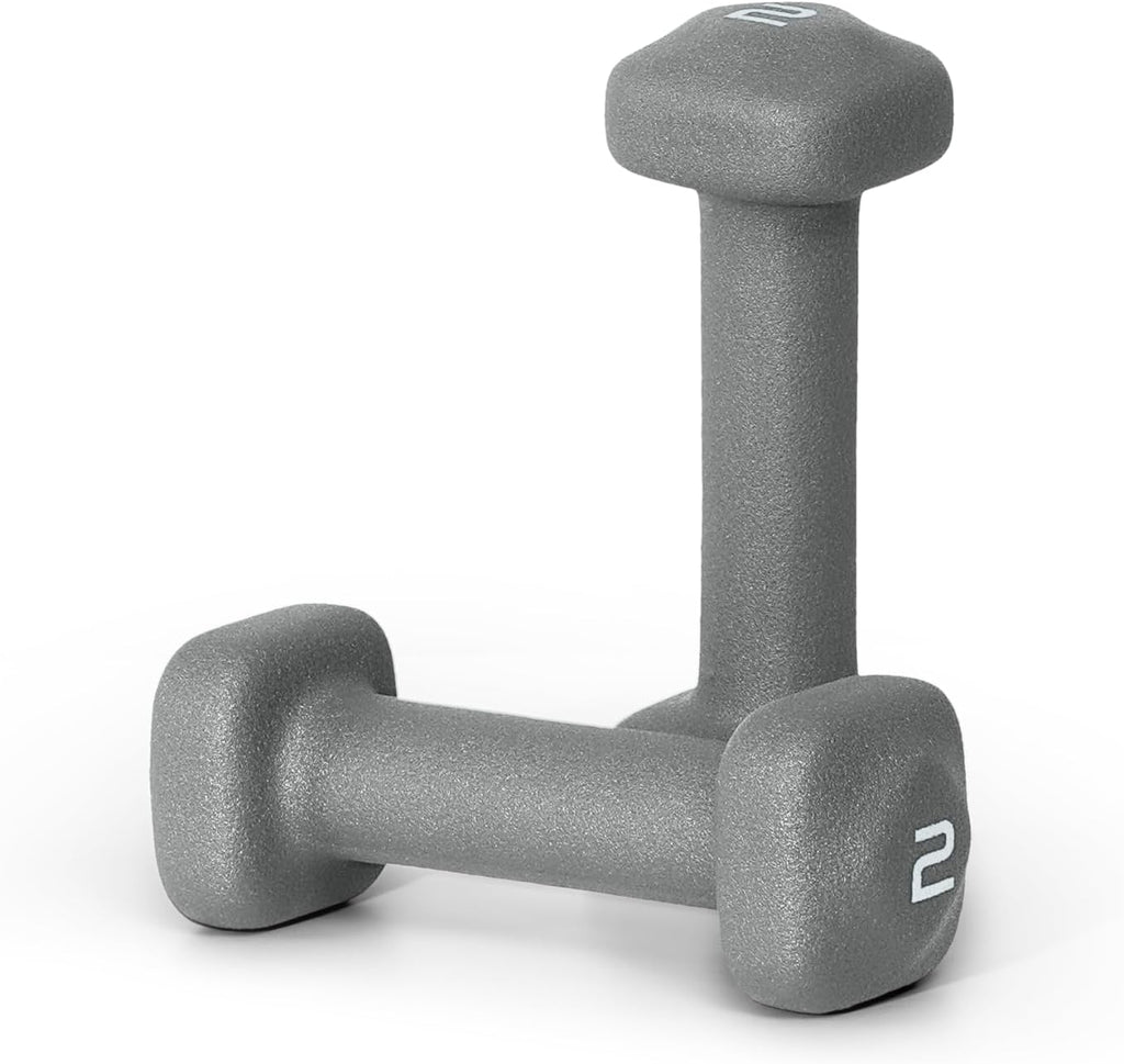 Tone Fitness Neoprene Dumbbell Weight Pairs - Anti-Roll Square Head | Multiple Sizes Available