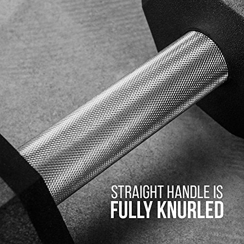 17.5 lb Pair Rubber Hex Dumbbells - Low Odor, Fully Knurled Handles for Strength Training