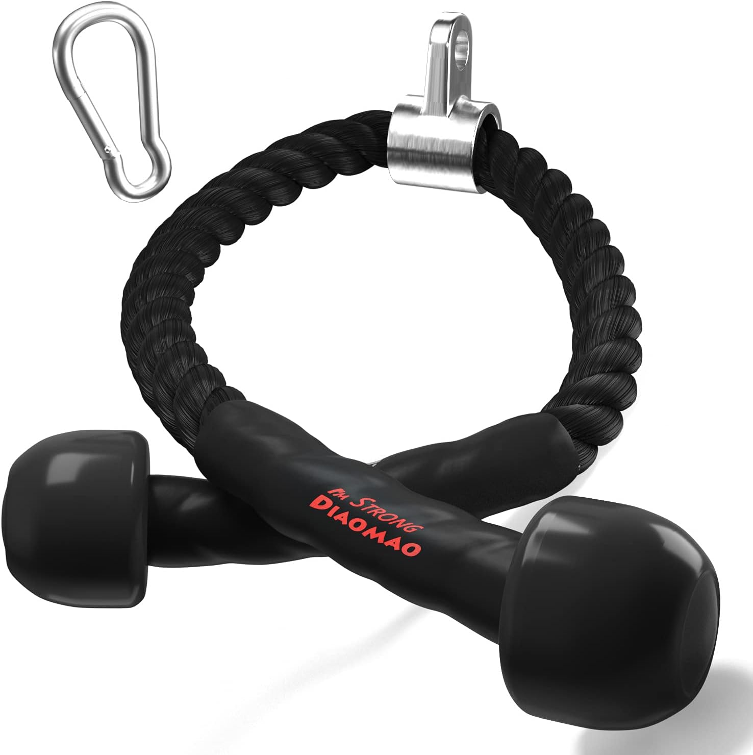 Tricep Rope | 35-Inch Cable Attachment with Upgraded Rubber Handles for Enhanced Grip & Motion