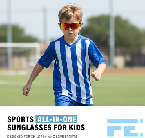 FEISEDY Kids Polarized Baseball Sunglasses - Lightweight TR90 Frame for Boys & Girls | Model B2454