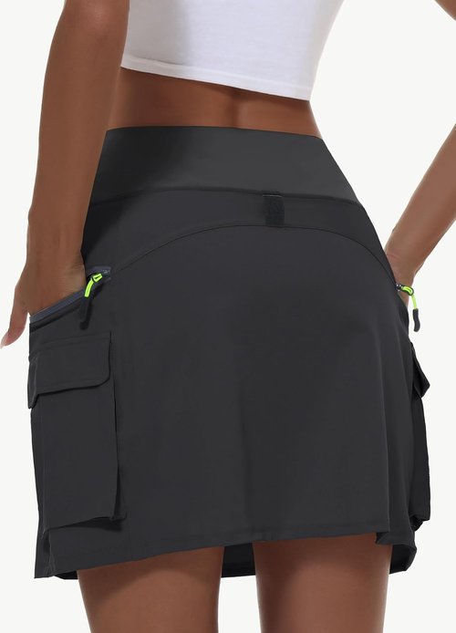 MIVEI Skorts for Women - High Waisted Quick Dry Hiking Cargo Skorts with Zipper Pockets