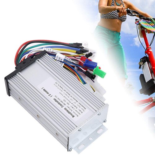 Estink Brushless Controller, 1000W-1500W 26A-32A 12 Tube Dual Mode Rectangula Motor Controller Multifunction Brushless Speed Motor Controller for Electric Scooter, 7x3.3x1.7in