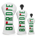 Golf Club Headcover 3 Wood Headcover Birdie Design Magnetic Closure Elegant Embroidery Premium Leather Driver Fairway Wood Hybrid Blade Putter Cover Wood Head Cover