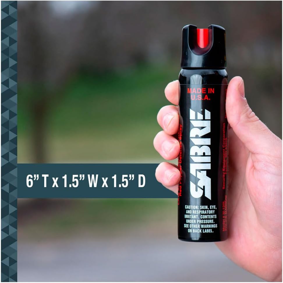 SABRE Magnum 120 Defense Spray - 3-In-1 Triple Protection Formula | 35 Bursts, 12-Foot Range, 92.4g Canister