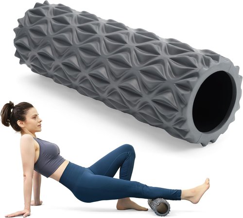 Foam Roller - 15-Inch Deep Tissue Massager for Muscle Relief & Myofascial Release | Gray