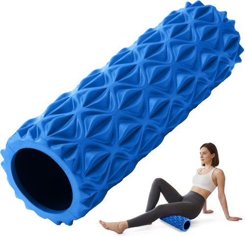 Foam Roller - High Density Deep Tissue Massager | 15-Inch Patented Design for Muscle Relief (Blue)