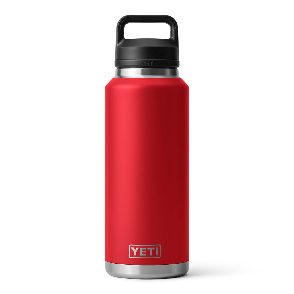 YETI Rambler 46 oz Bottle, Leakproof, Vacuum Insulated, Stainless Steel with Chug Cap, Rescue Red