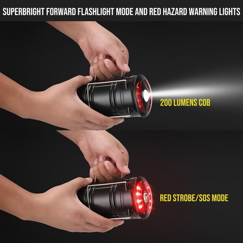 Lichamp Camping Lanterns - 4 Pack Rechargeable & Battery Powered | Versatile 4 Mode COB Flashlight for Emergencies