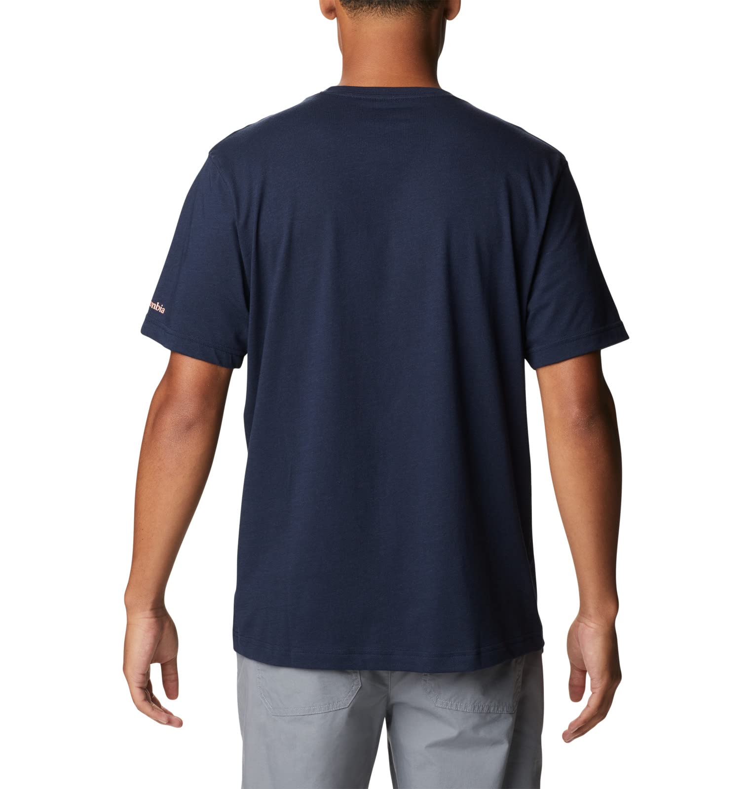 Columbia Men's Thistletown Hills Graphic Short Sleeve, Collegiate Navy HTHR/Wanderland Graphic, 2X Tall