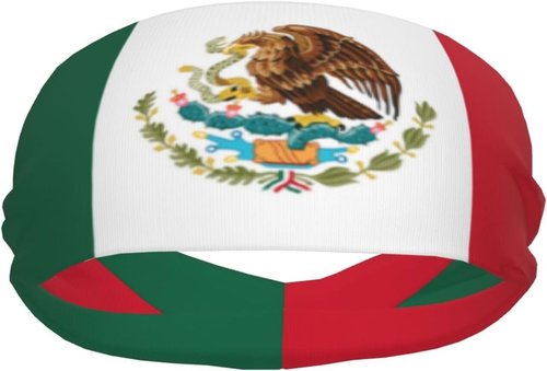 Mexico Flag Running Headbands - Stretchy Sweatbands for Men & Women | Ideal for Basketball, Yoga, Workout
