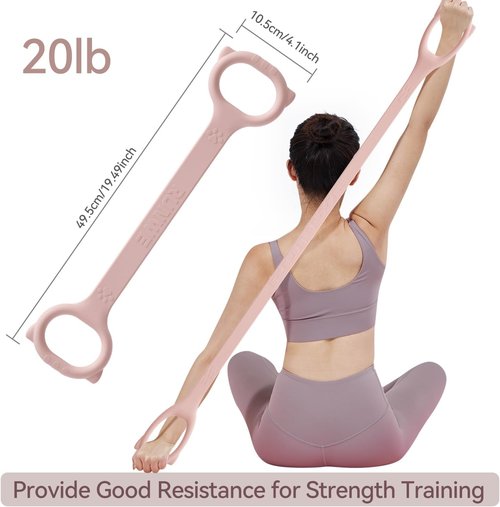Figure 8 Workout Resistance Band - Durable Elastic Bands for Arm, Back & Shoulder Exercises | 20, 30, 40lb Options