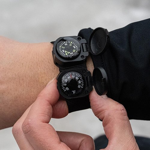 Sun Company ArmArmour 3 - Shielded Wrist Compass and Thermometer Combo with Rugged Tactical Zulu Strap