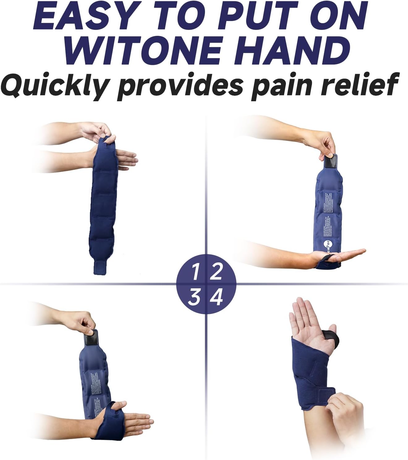 Skiennix Wrist Ice Pack Wrap - Reusable Gel Compress for Carpal Tunnel & Hand Pain Relief | Hot/Cold Therapy