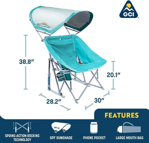 GCI Outdoor Pod Rocker - Comfortable Outdoor Rocking Chair with Sunshade Canopy | Ideal for Relaxation