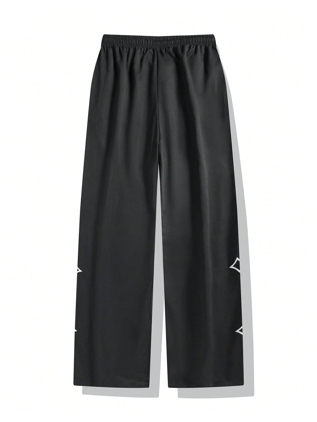 VIPWOLF Men's Cross Graphic Track Pants Y2k Drawstring Waist Stacked Joggers with Pocket Black Medium