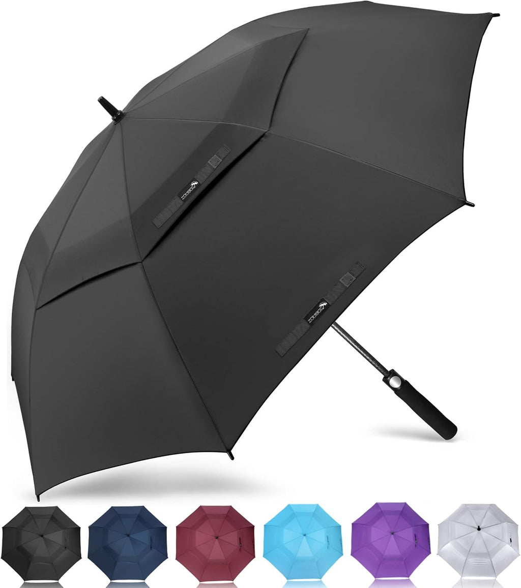 ZOMAKE Windproof Golf Umbrella - Extra Large Double Canopy for Rain & Sports | 51-72 Inch Options