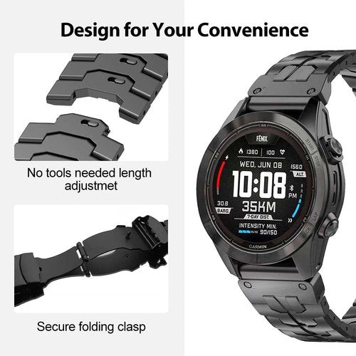 synsing No Tool Needed 22mm Titanium Band Compatible for Tactix 8 47mm/Fenix 8 47mm/7/6 Pro/Forerunner 965,26mm Metal Quick Fit WatchBand for Tactix 8 51mm/Instinct 3 50mm/Fenix 8 51mm/7X Pro/6X Pro