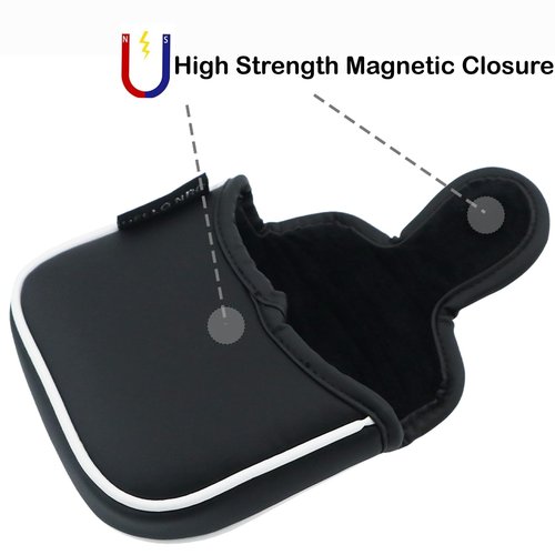 Kimpengofu Golf Club Poker Ace Mallet Putter and Blade Putter Cover Magnetic Closure Synthetic PU Leather Protector Headcovers (Black Square Mallet Putter)