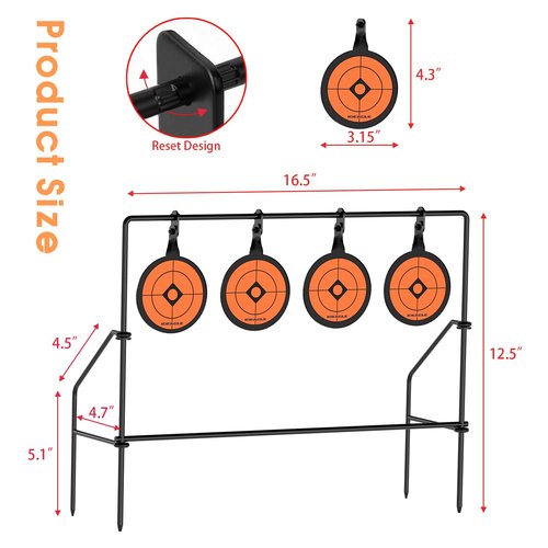 Ideagle BB Gun Targets for Backyard, Heavy Metal Auto Spinning Targets for Shooting, Airsoft Target Pellet Gun for .177 .20 Caliber