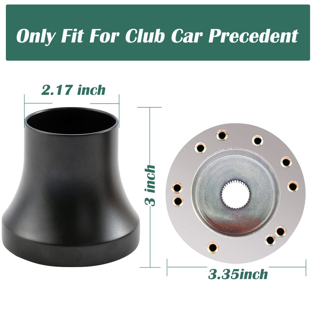 Roykaw Golf Cart Steering Wheel Adapter Compatible with Club Car Precedent Silver