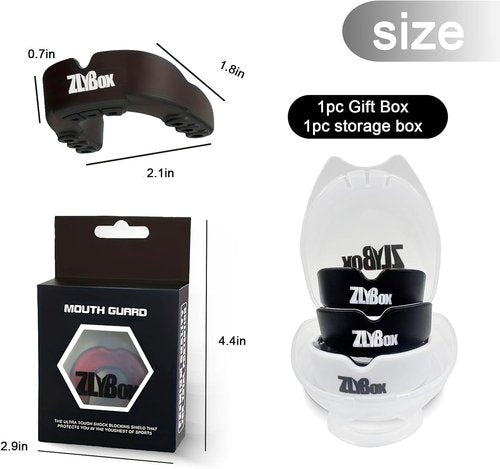 Dual-Layer Sports Mouth Guard - Ultimate Dental Protection for Boxing, MMA & More | Black & White