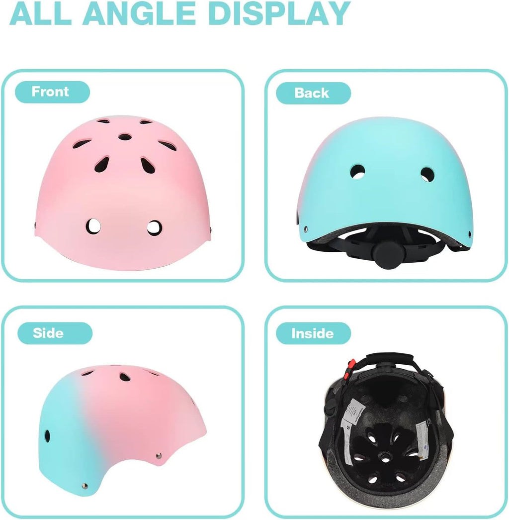 Skiennix Adjustable Kids Bike Helmet - Color Gradient Design for Ages 3-14 | Perfect for Biking & Skating