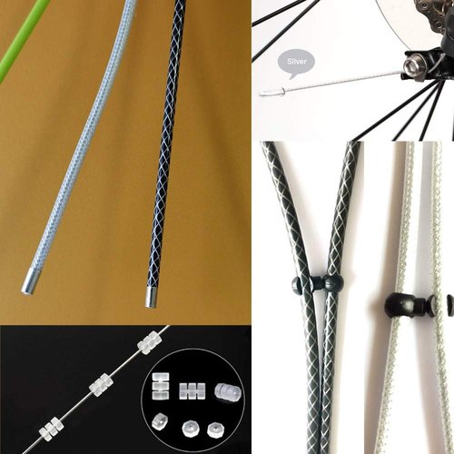 Braided Cycling Brake Housing Cable Set MTB Road Bike Housing Kit Gear Bicycle Components Parts -Silver Brake Set