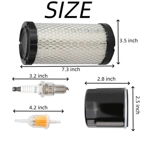 Air Filter 28463G01 Golf Cart Tune Up Kit for EZGO TXT RXV 2008 and up Gasoline Vehicles, for Kawasaki 4 Cycle Engines Parts, Oil Filter 607454 with 2Pcs Fuel Filter 72084G01 and Spark Plugs 607462