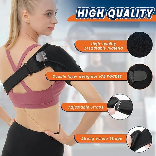 XiangAi Shoulder Brace for Men & Women - Adjustable Compression Support for Rotator Cuff & Arthritis Pain Relief, Shoulder Injury Stabilizer, Universal Fit Left/Right (Black L)