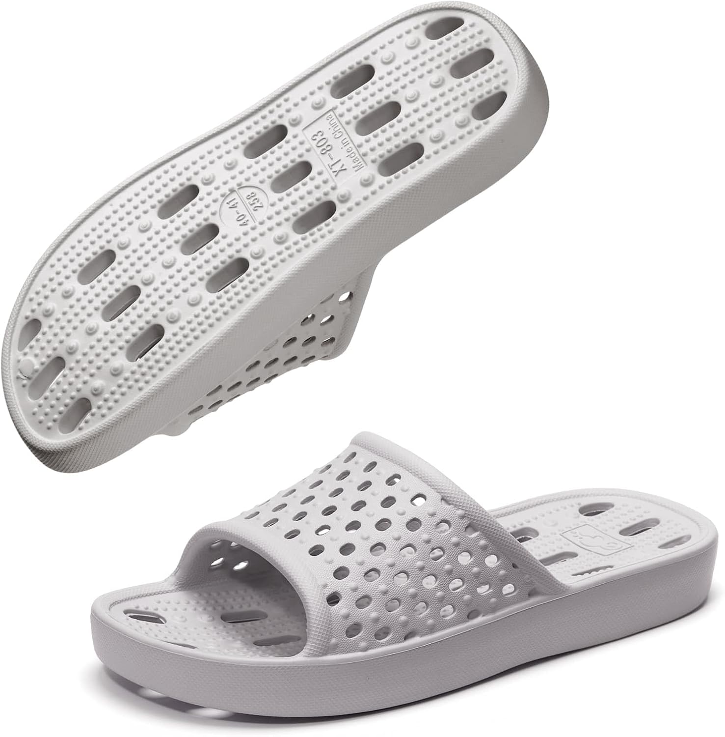 Xomiboe Shower Shoes - Quick Drying Non-Slip Sandals for Men & Women | Comfortable Bathroom Flip Flops