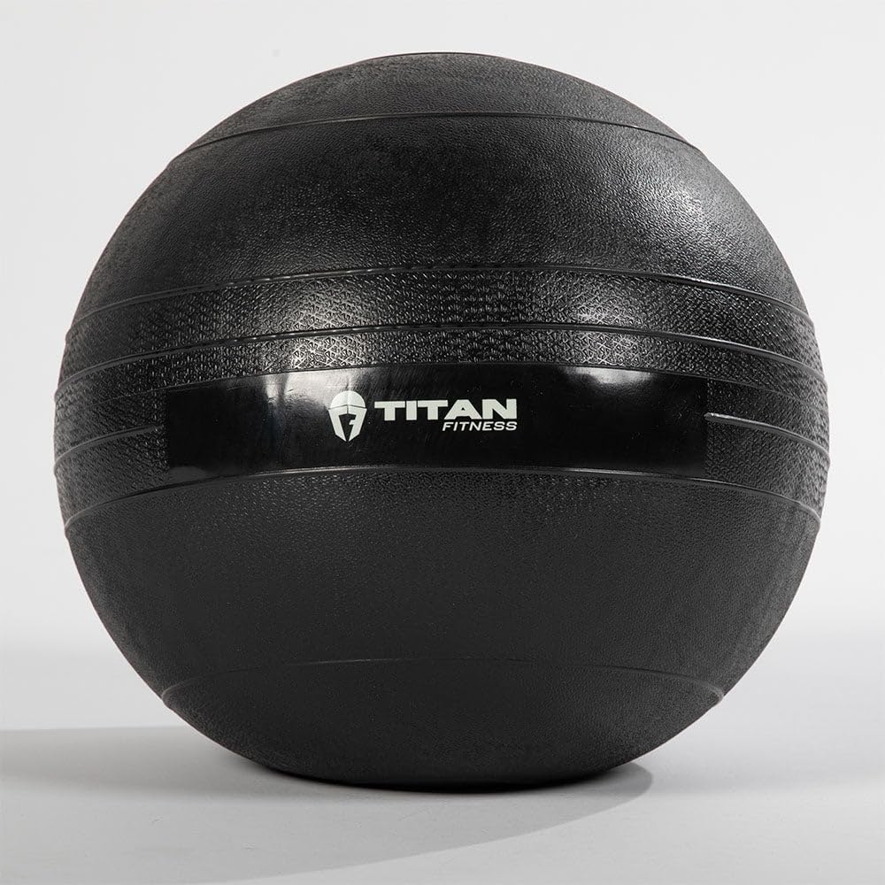 Titan Fitness Rubber Slam Ball - Impact-Absorbing Dead Weight for Strength & Conditioning | Textured Surface