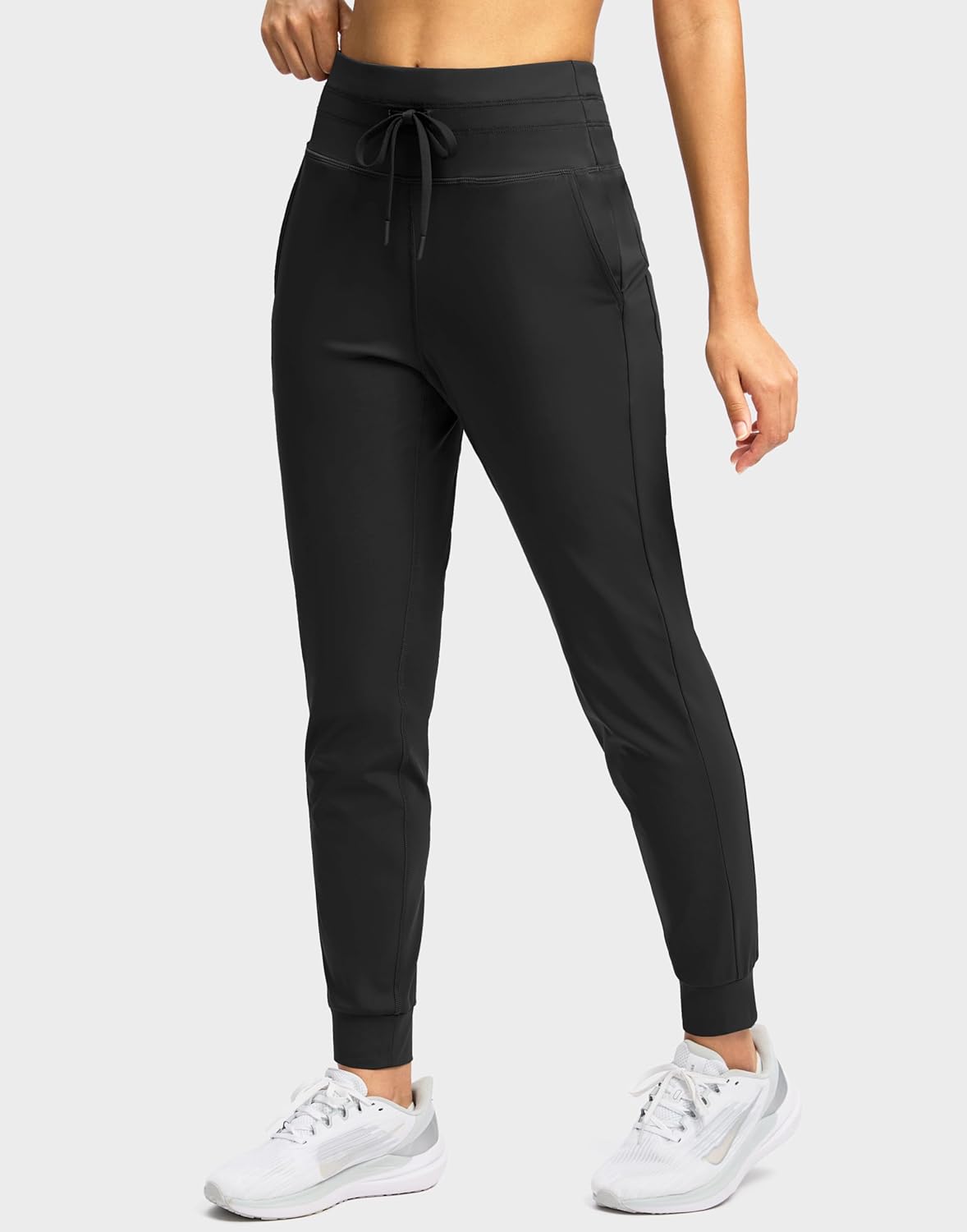 Soothfeel Women's High-Waisted Joggers - Athletic Sweatpants with Zipper Pockets for Yoga & Running