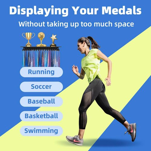 Dafftos Medal Hanger - Wall-Mounted Metal Rack for Organizing Awards & Ribbons | Perfect for Gymnastics, Soccer, Runners