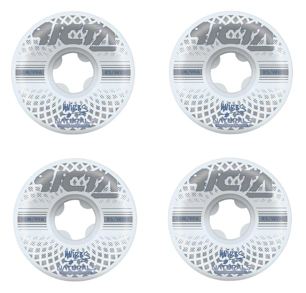 Ricta Skateboard Wheels 53mm Knibbs Reflective Naturals Wide 99A White