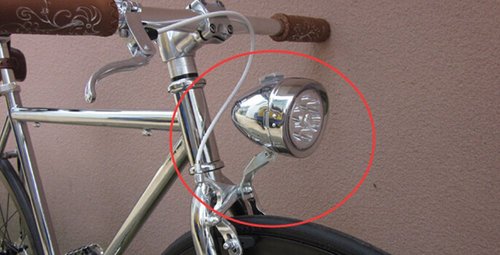 GOODKSSOP Bright 6 LED Metal Shell Front Light for Bicycle Headlight Retro Bike Head Lamp Classical Vintage Night Riding Safety Cycling Fog Light Headlamp with Bracket