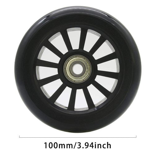 2Pcs 100mm Scooter Wheels with Plastic Core and ABEC-7 Bearing 100mm Kick Scooter Wheels Replacement Wheel for Razor/Lucky Envy/Vokul Scooters