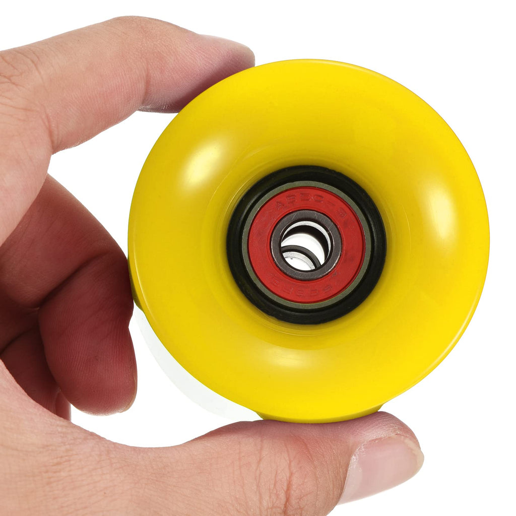 PATIKIL 60mm Longboard Wheels with Bearings ABEC-9, 4 Pack Street Wheels for Skateboards Cruiser Wheel Replacement 80A, Red Yellow