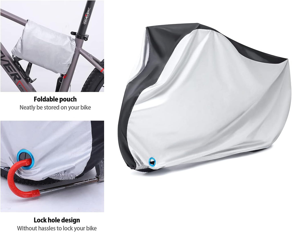 Skiennix Waterproof Bike Cover - Outdoor Bicycle Protection with Lock Hole for Mountain & Road Bikes