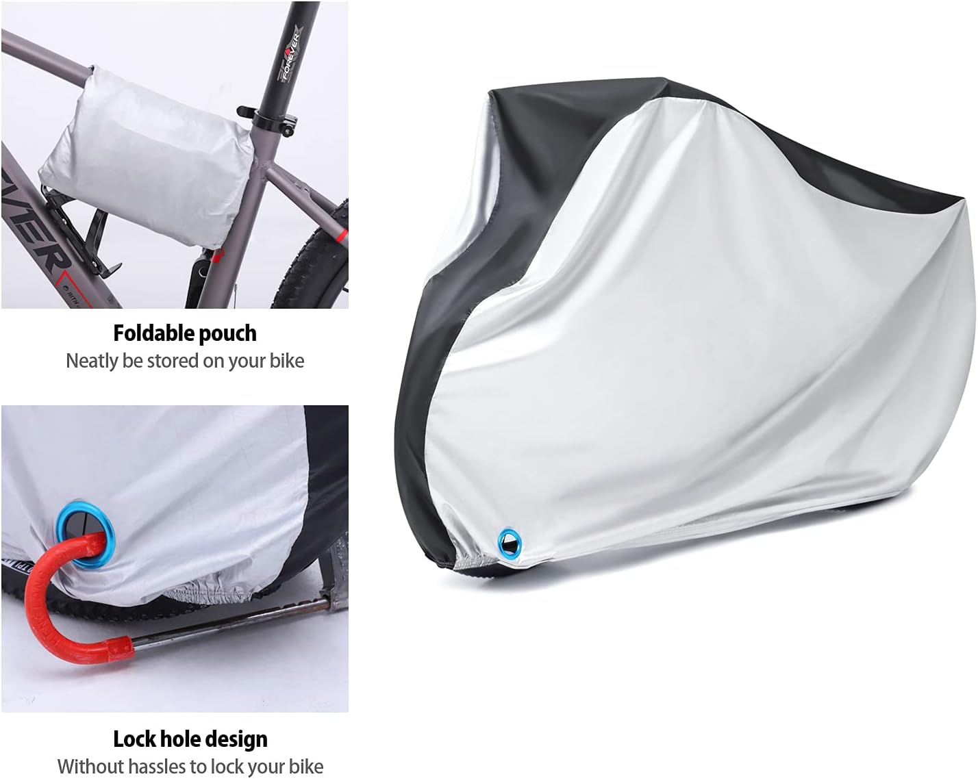 Skiennix Waterproof Bike Cover - Outdoor Bicycle Protection with Lock Hole for Mountain & Road Bikes